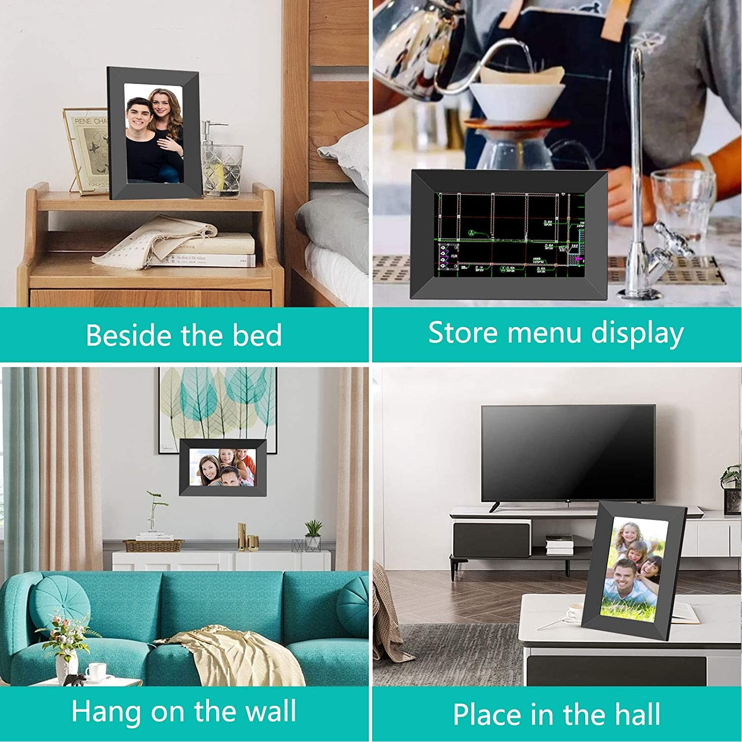 WiFi Digital Picture Smart Frame Photo Share Friends and Family 8"---16 GB storage 3