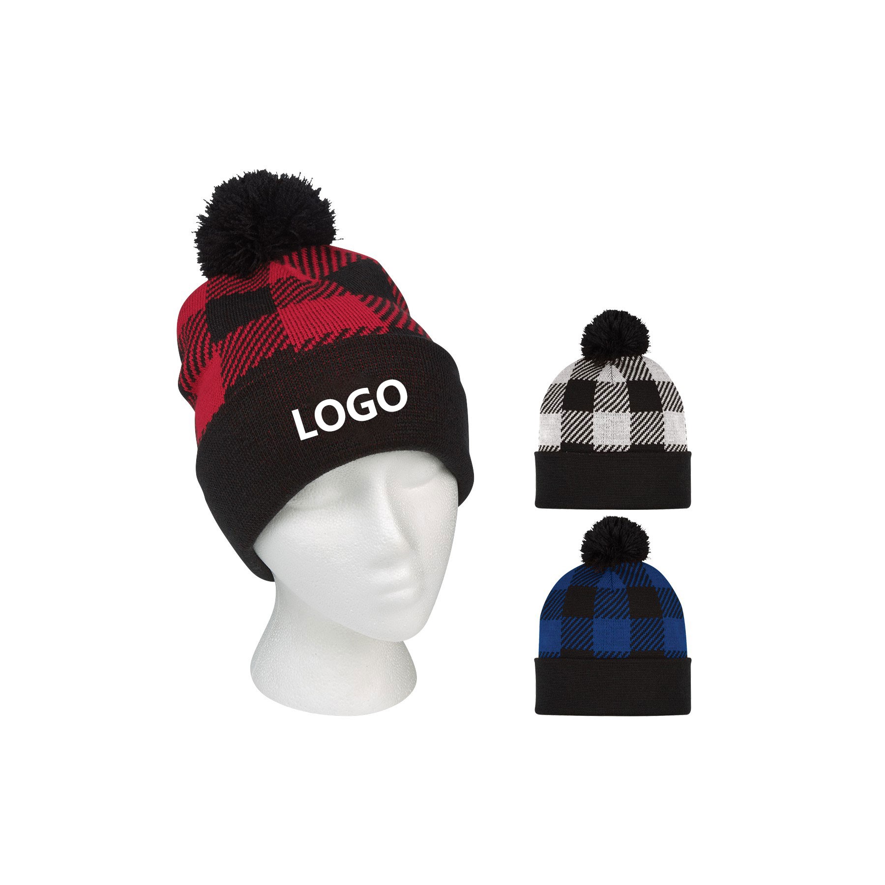 Northwoods Pom Beanie With Cuff 1
