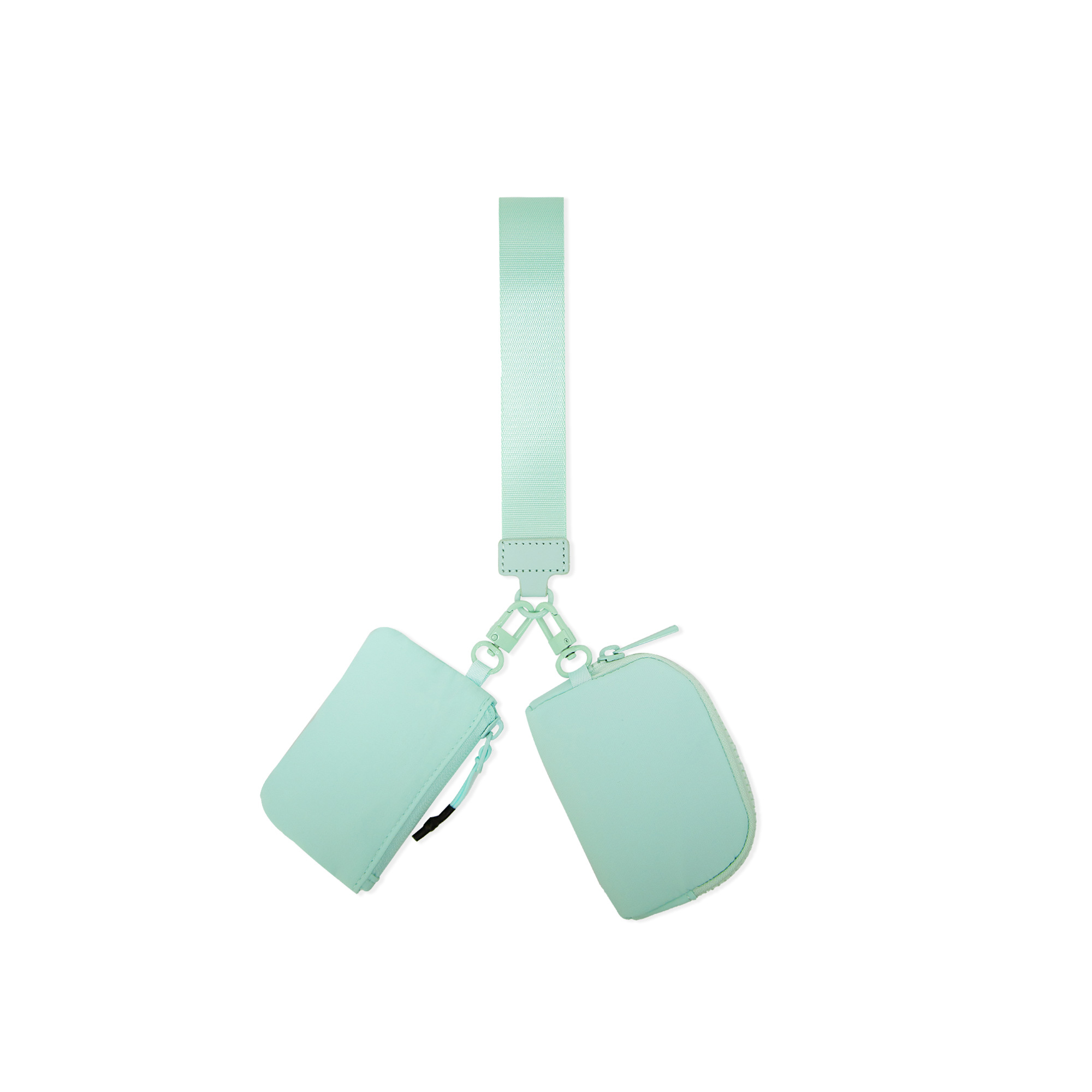 Nylon Dual Pouch Wristlet 3" x 4" With Zipper Strap 4
