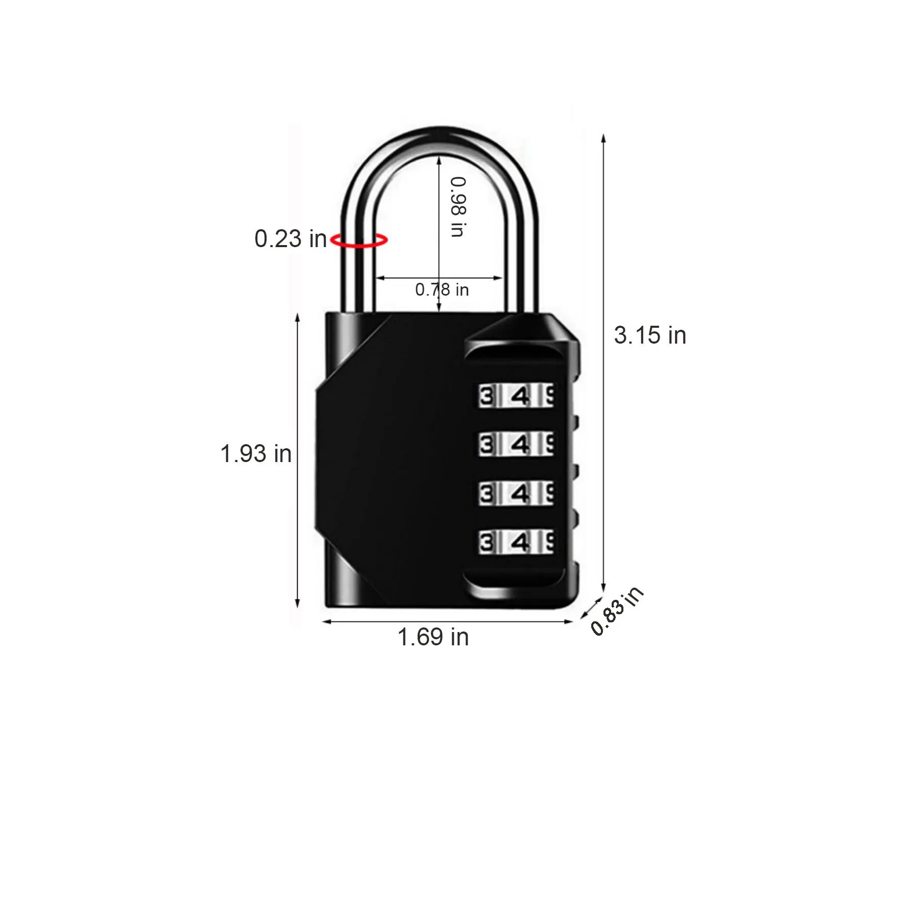 Outdoor 4 Digit Combination Lock 8
