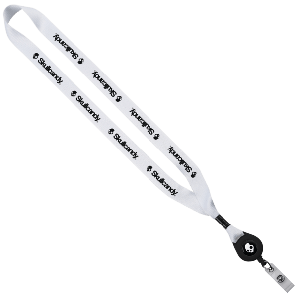 3/4" Polyester Lanyard with Metal Crimp & Retractable Badge Reel 244