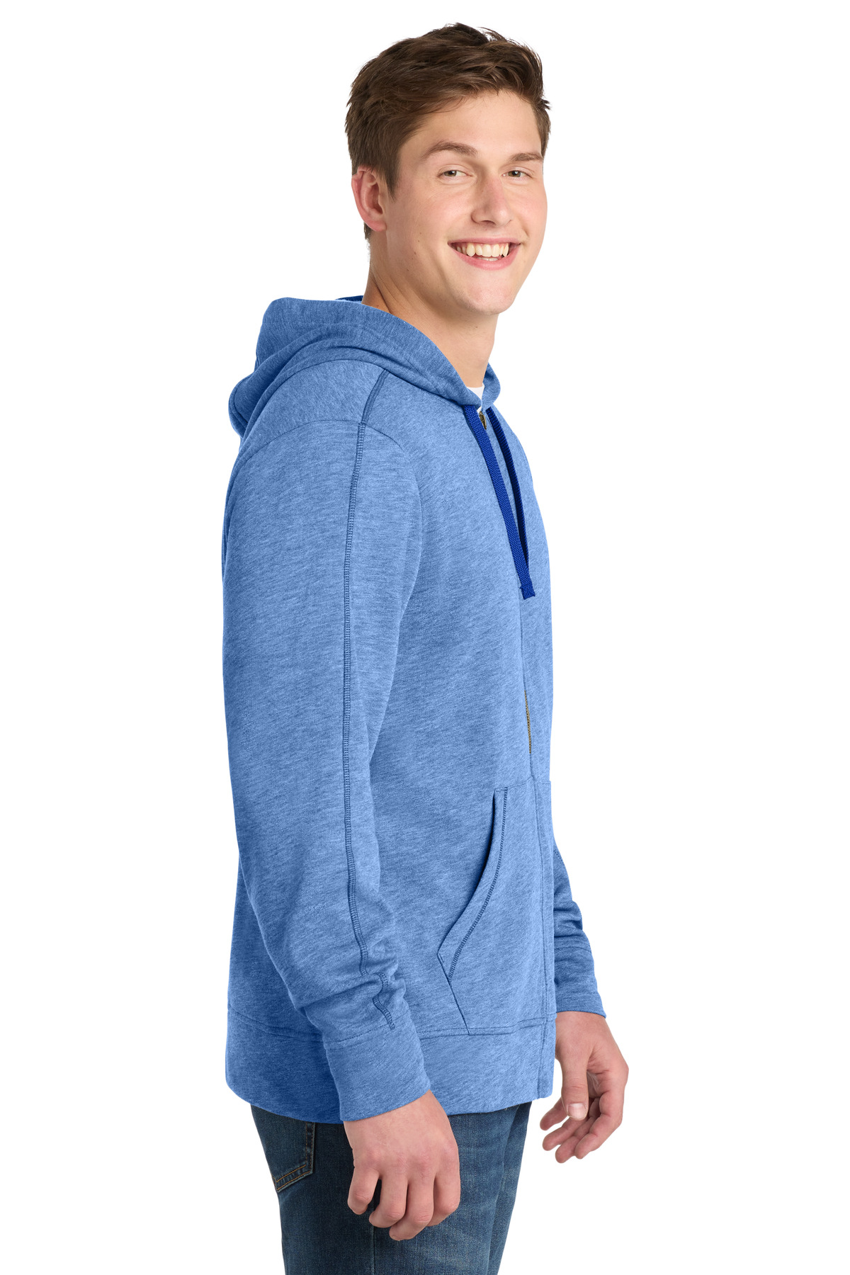 Sport-Tek PosiCharge Tri-Blend Wicking Fleece Full-Zip Hooded Jacket ST293 3
