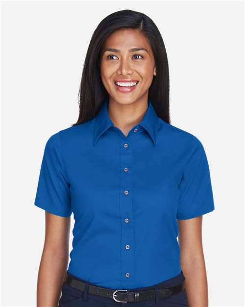 Women's Easy Blend™ Short Sleeve Twill Dress Shirt with Stain-Release - M500SW 7