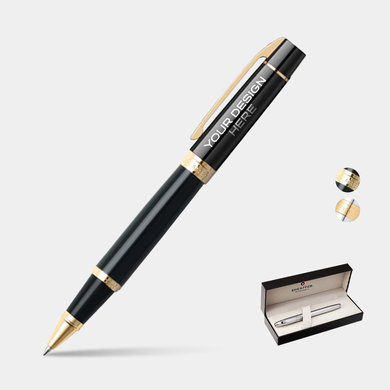 SHEAFFER® 300 Glossy with Gold Trim Executive Rollerball Pen w/ Gift Box 4