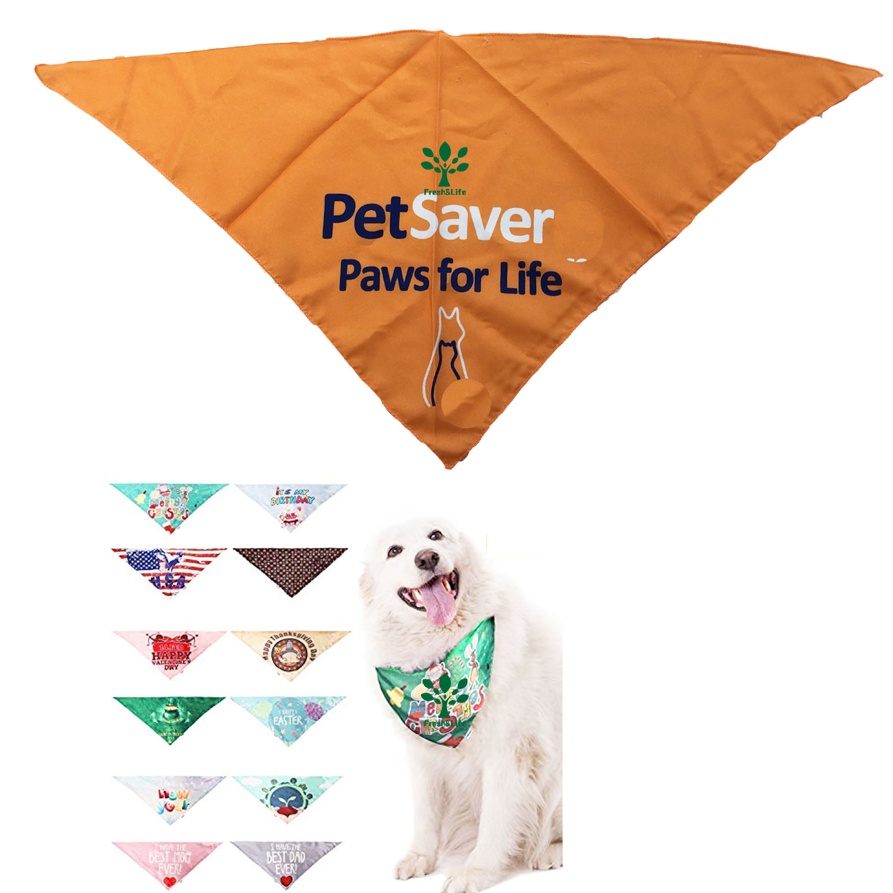 Triangle Dog Neck Scarfs Pet Kerchief Set for Dogs Cats