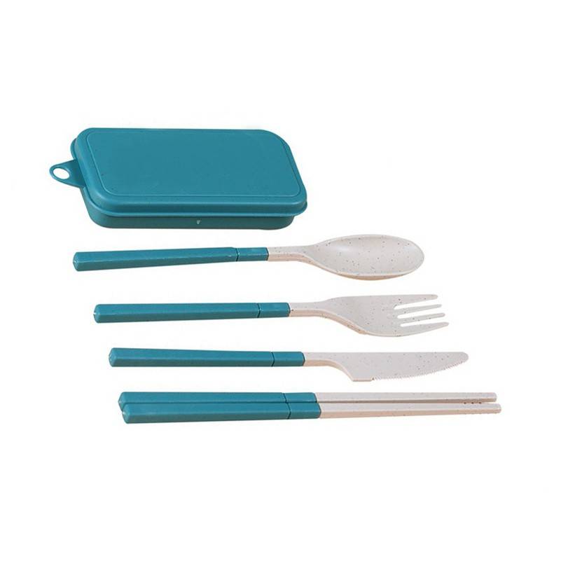 Wheat Straw Reusable Cutlery Set With Case 1