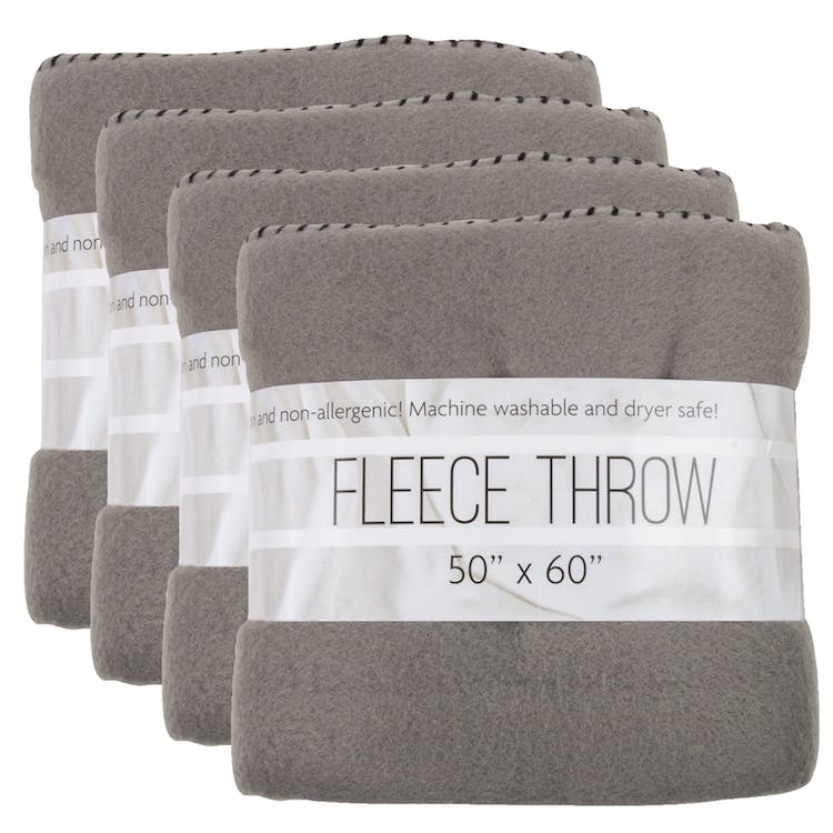 Gray Fleece Blankets - 50" x 60" 2