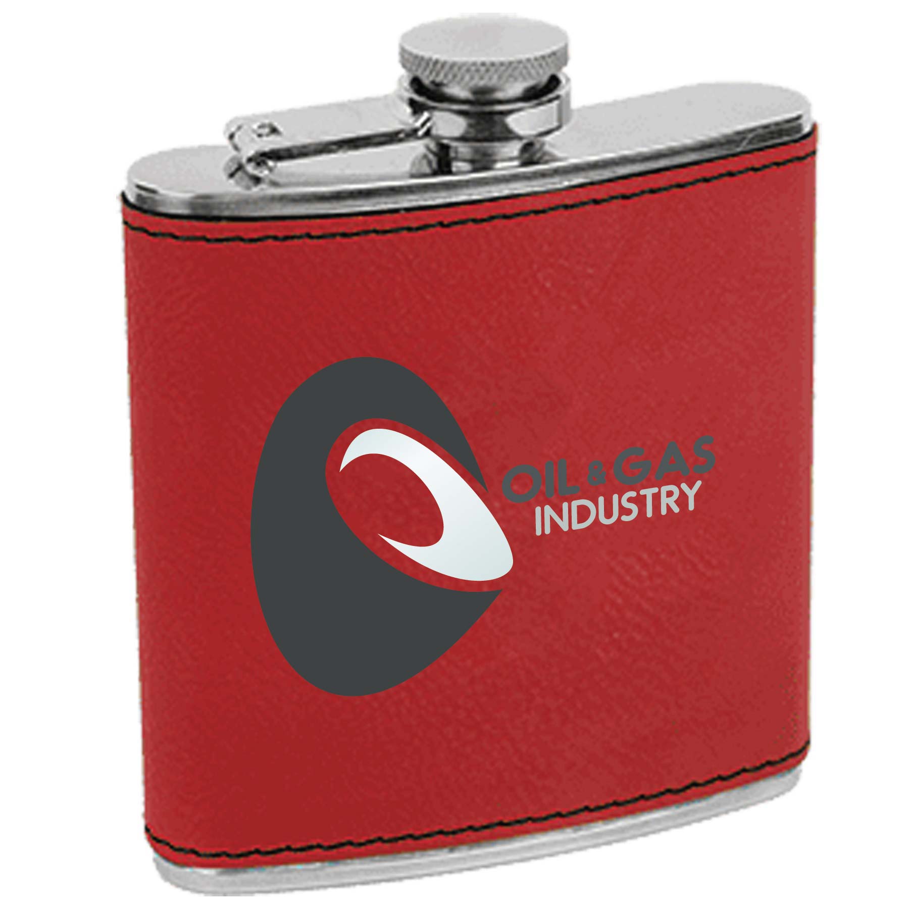 Red Leatherette Stainless Steel Flask 3