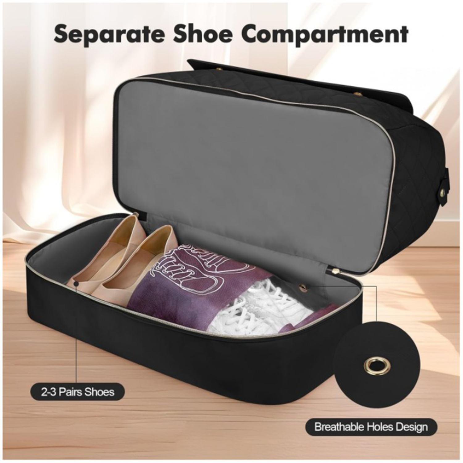 Carry On Overnight Shoe Compartment Travel Duffel Bag 2