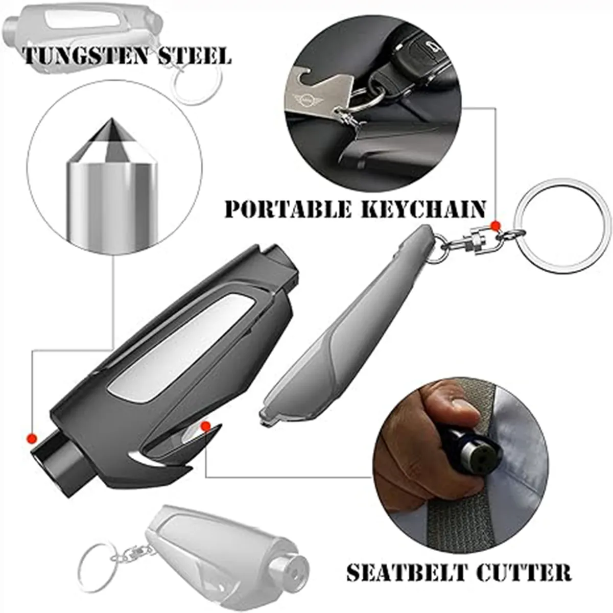 Upgrade Mini Durable Car Broken Window Hammer Key-Chain 4