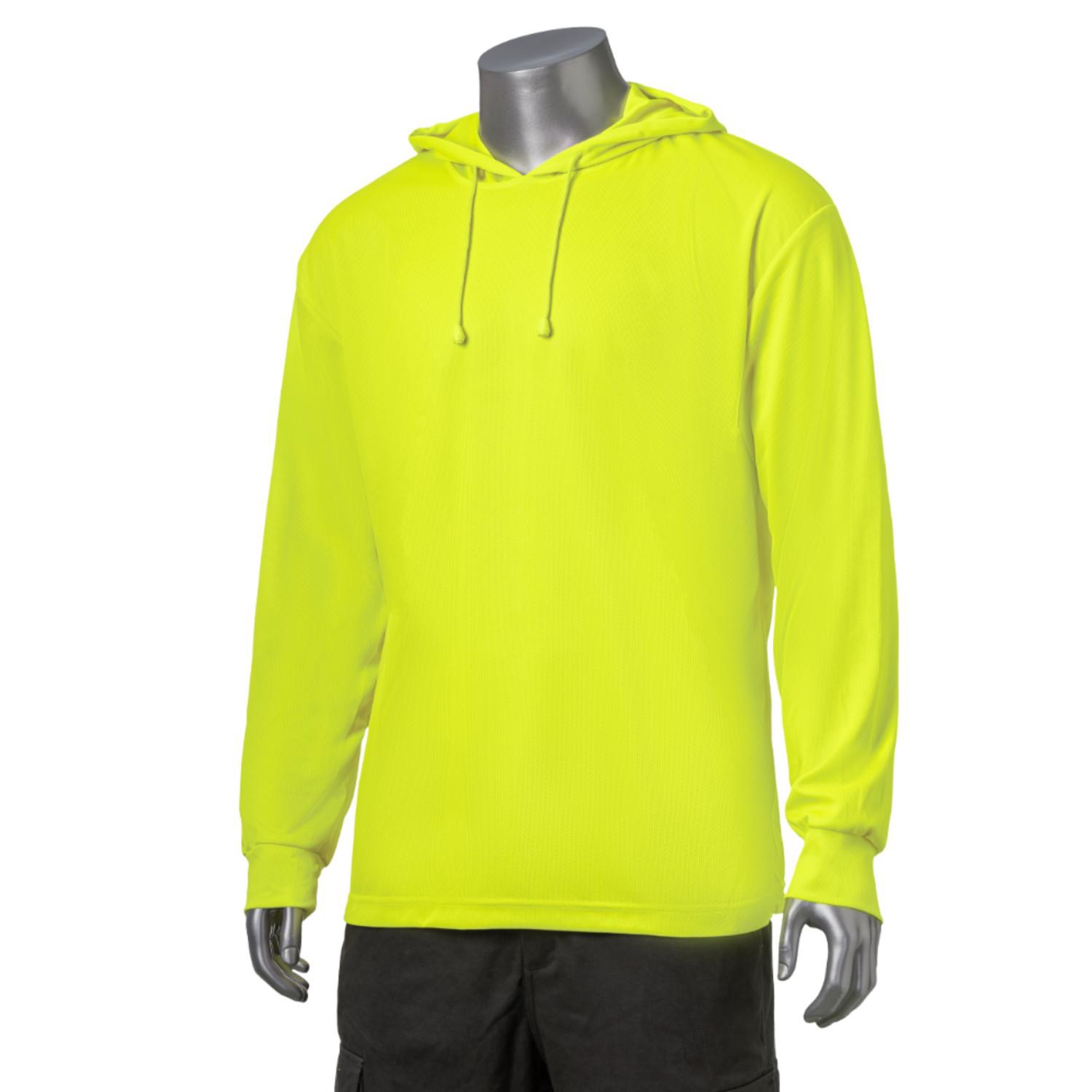 Non-ANSI Hi Viz Long Sleeve Hooded Safety T-Shirt 4