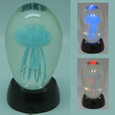 Aqua Jelly fish in Clear Glass 1