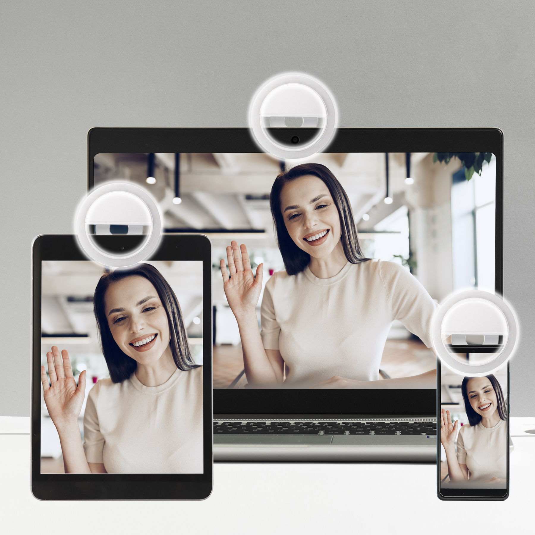 Portable Clip-On Ring Light for Selfie and Zoom Conferencing 7
