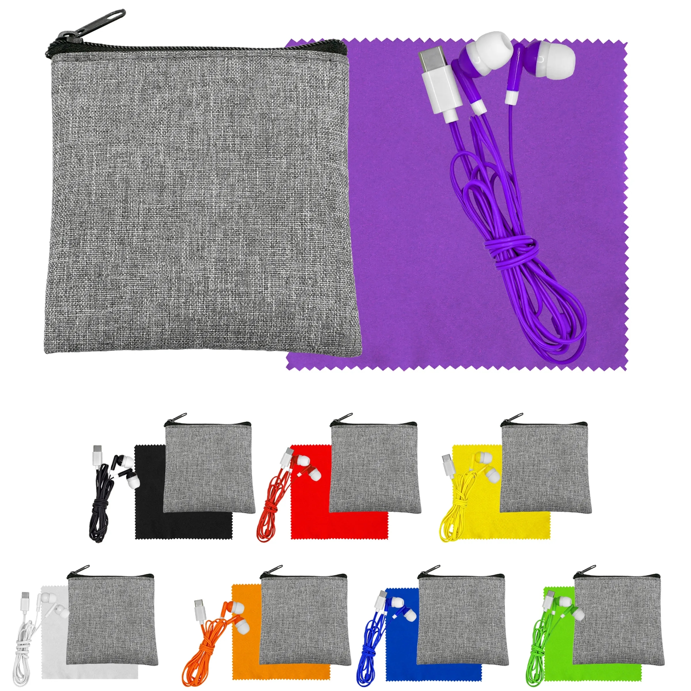 Recycled Cloth & Colorful Type C Ear Buds 4