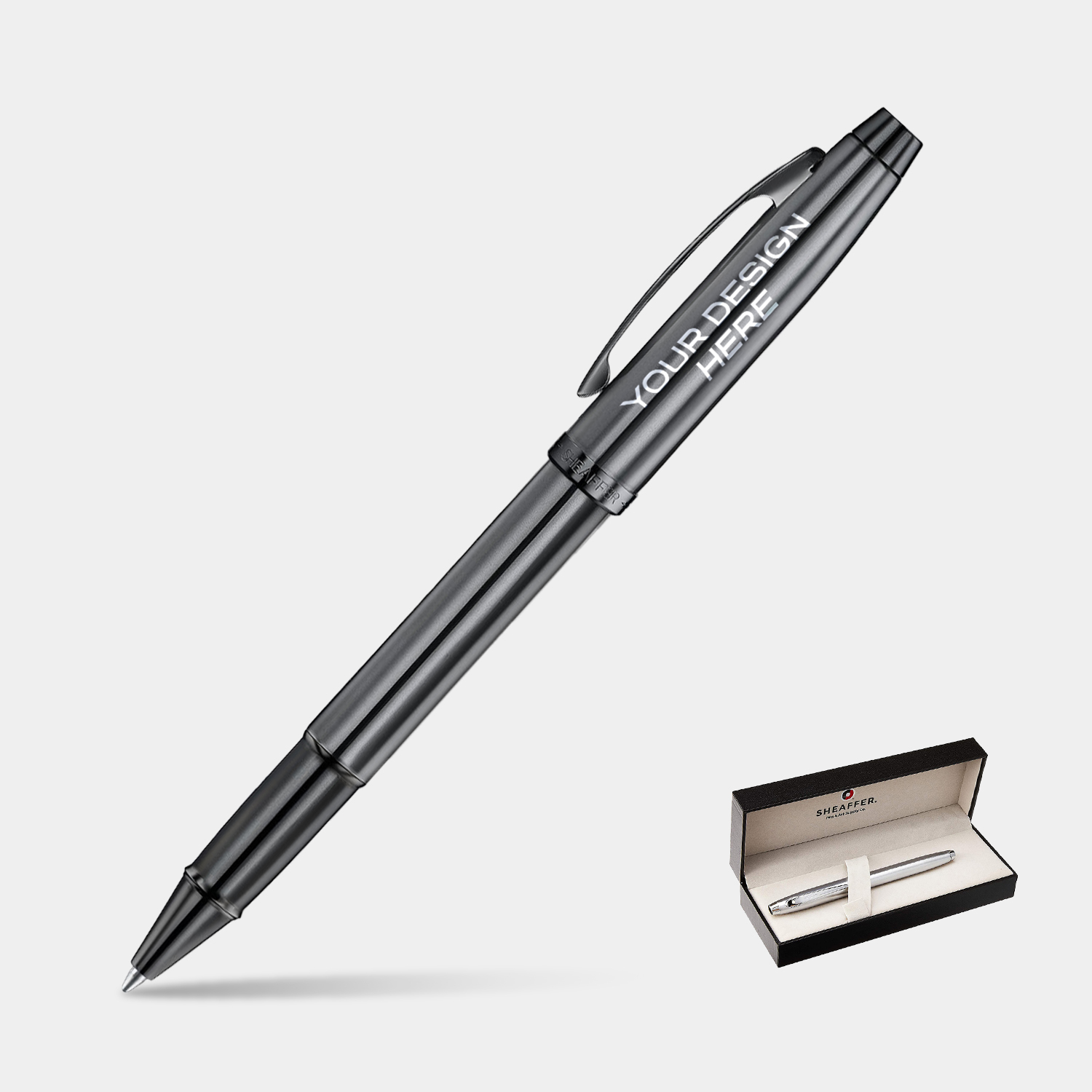 SHEAFFER® 100 Ionic Gunmetal Grey PVD Trim Executive Rollerball Pen w/ Gift Box 3
