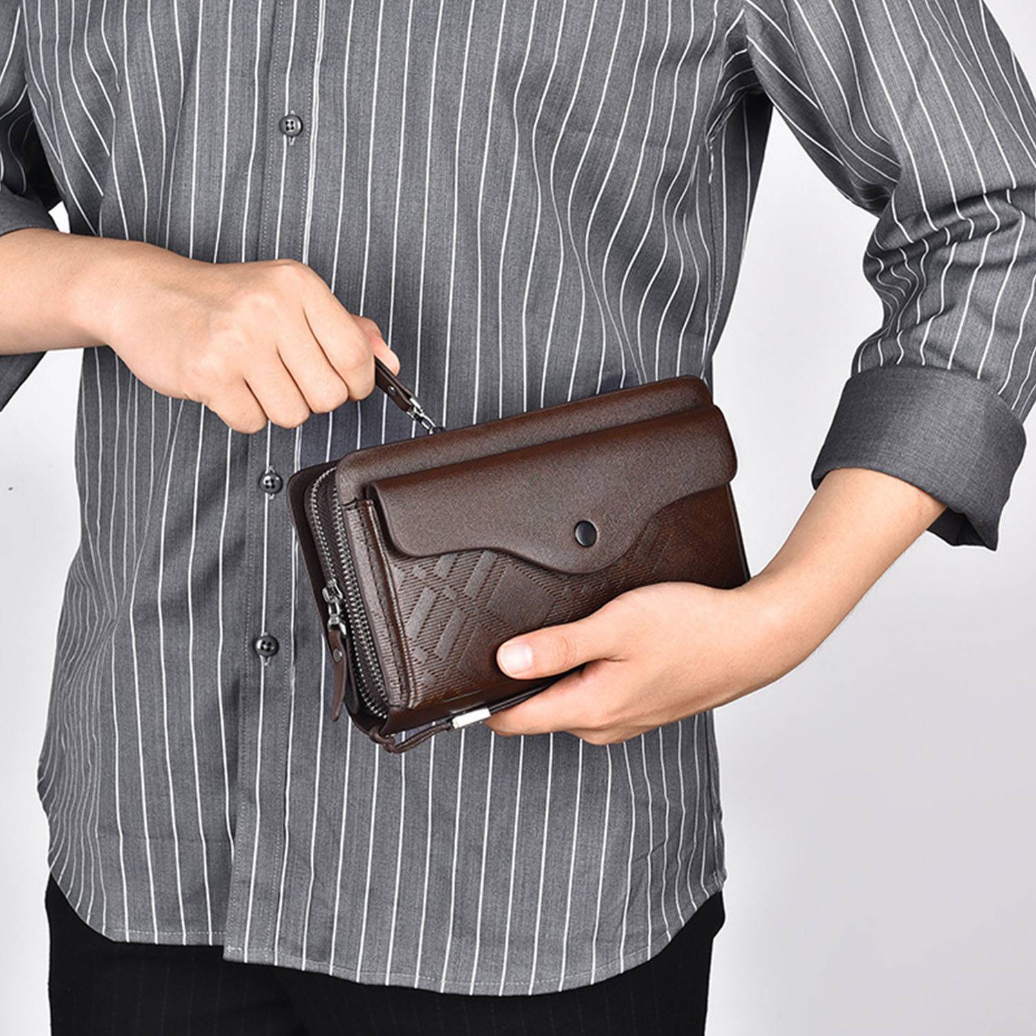 PU Leather Zipper HandBag For Man 2