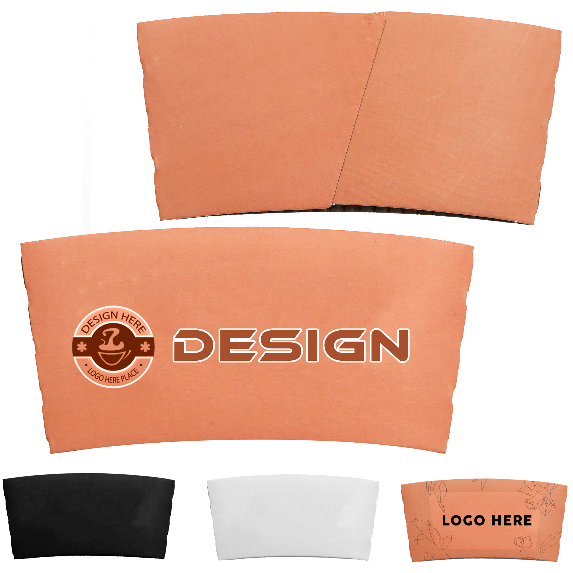 MOQ100 12-16oz Kraft Paper Cup Sleeve 3