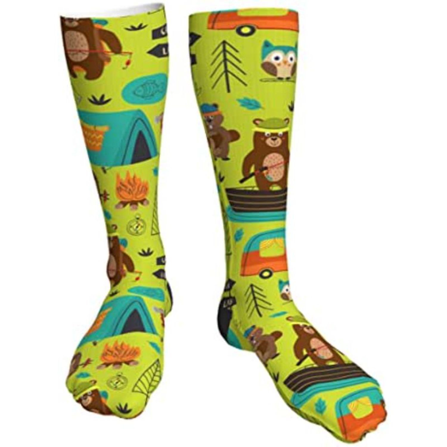 Mid calf sublimated full color crew socks, 200 needle 2