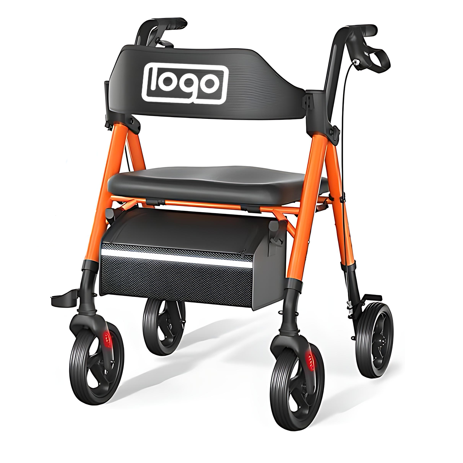 Folding Rollator Walker w/ Seat and Storage Bag 2