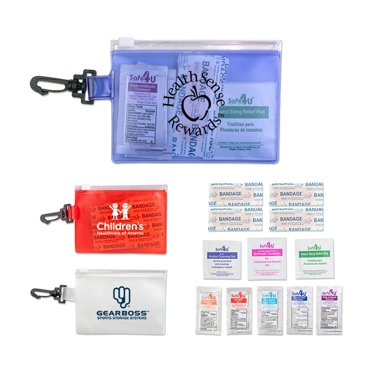 First Aid in Zip Close Pouch with Carabiner 1