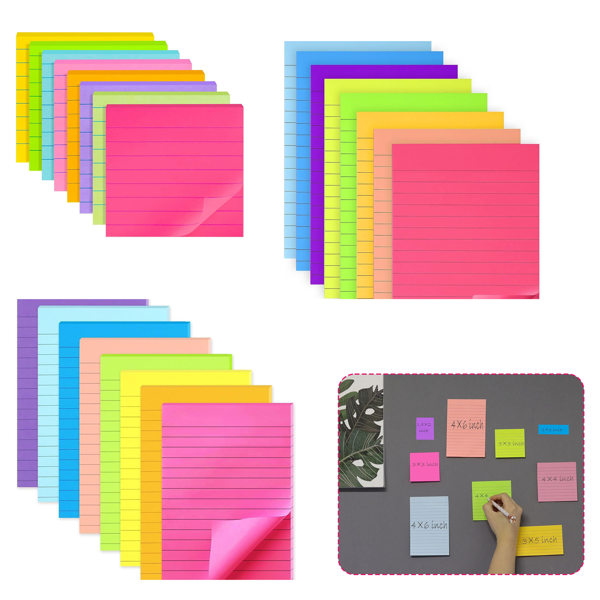 Lined Sticky Notes Index Flash Cards for School Office 1