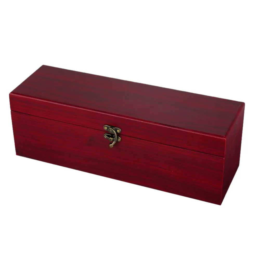 1-Bottle Red Wooden Wine Gift Box 2