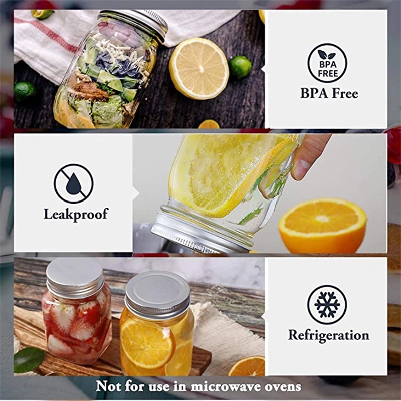 Clear 16Oz Glass Jars With Lids 3