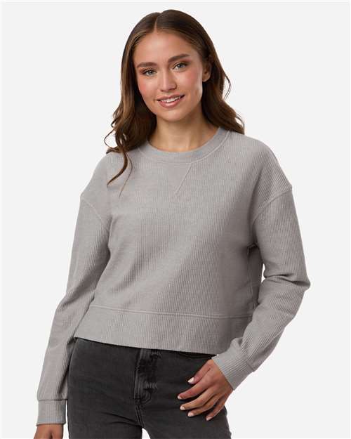 Women's Ribbed Knit Cropped Boxy Crew - BW5102 17