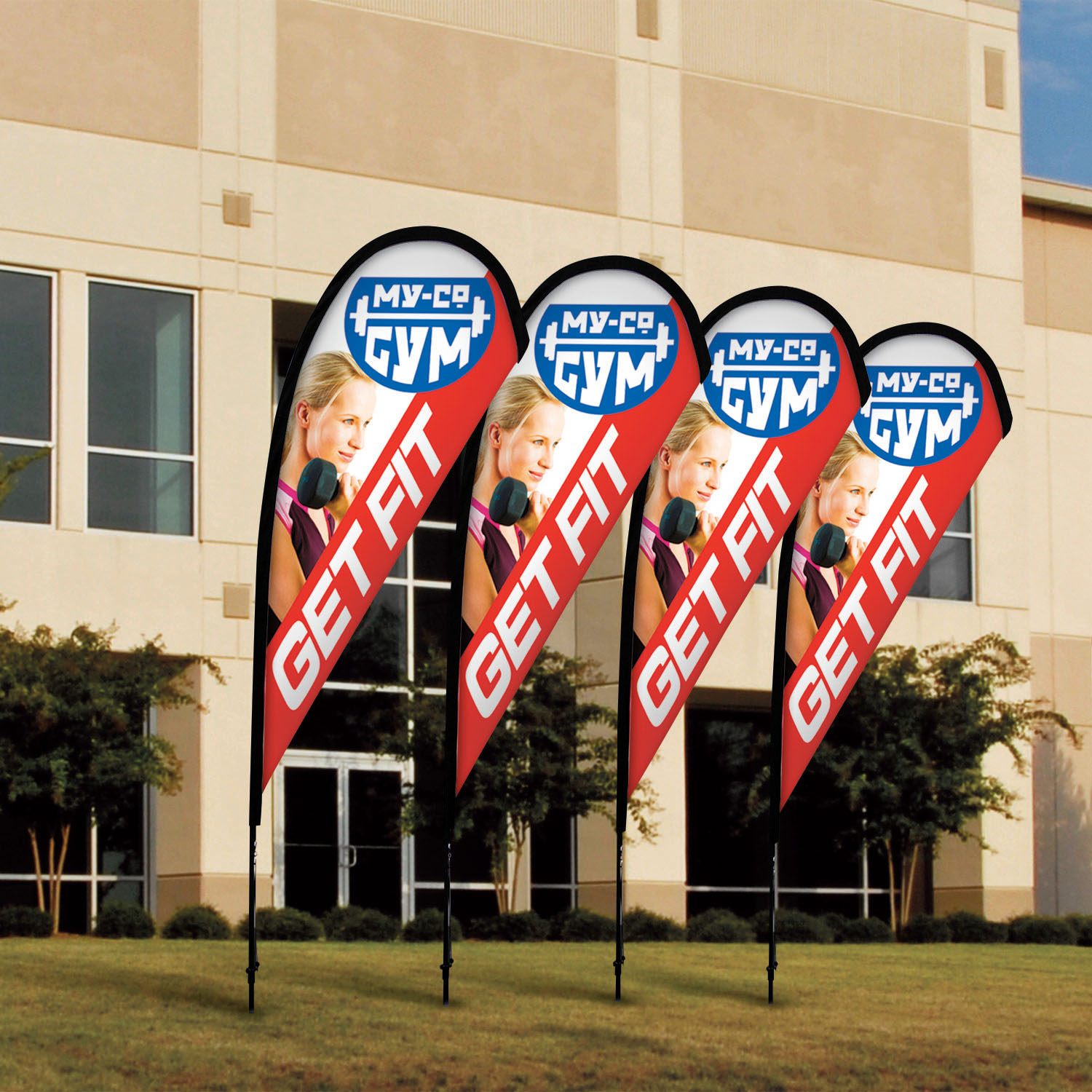 8' Premium Teardrop Sail Sign Kit (Single-Sided with Ground Spike) 5