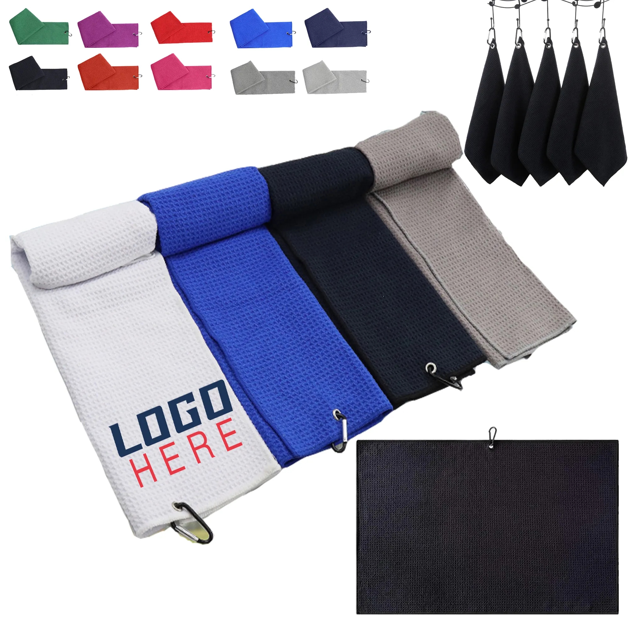 16" x 24" Microfiber Golf Towel With Hook MOQ50pcs 6