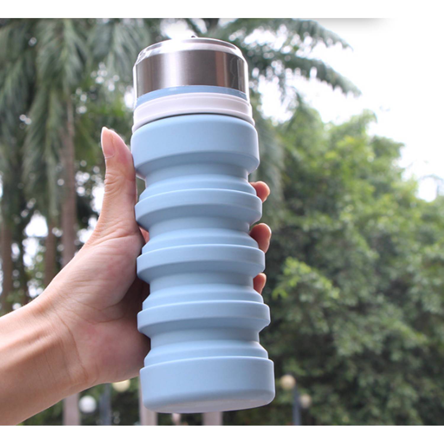 13.5Oz Silicone Collapsible water Bottle 3