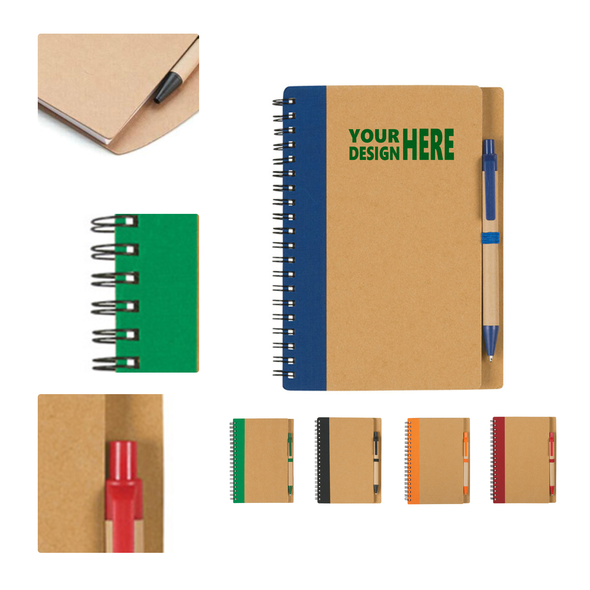 MOQ 50 Custom Spiral Notepad with Pen 2