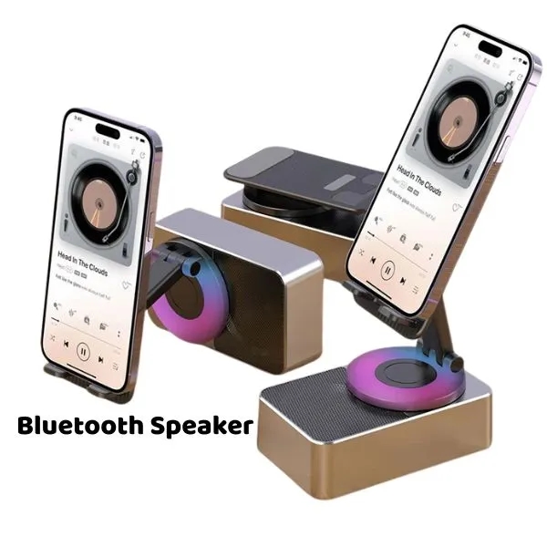 LED Phone Holder with Wireless Bluetooth Speaker Stand 12