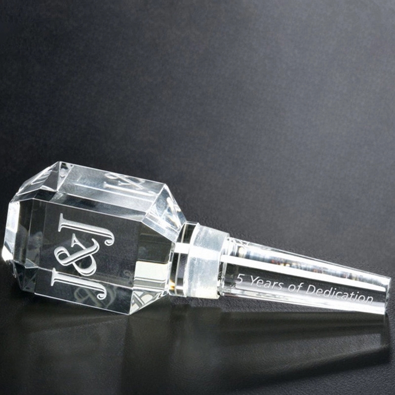 Clear Engraved Crystal Wine Stopper 3