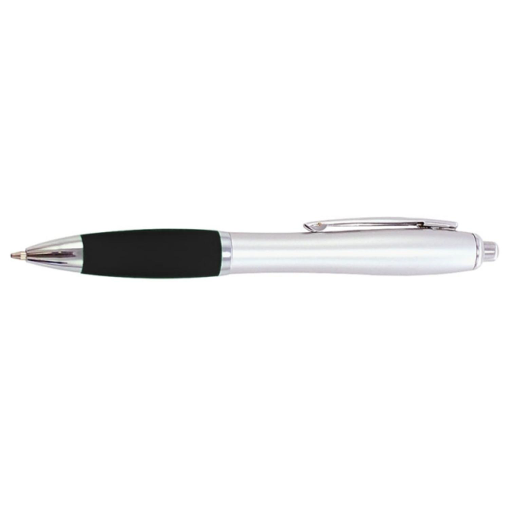 Click Satin Gray Finish Plastic Ballpoint Pen