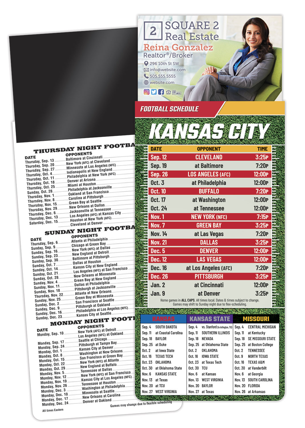 Magna-Card Business Card Magnet Football Schedules (3.5x9) 1