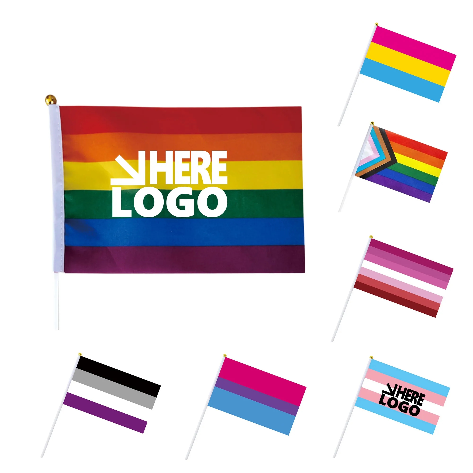 MOQ 20 Rainbow  Flag Hand Wave 2