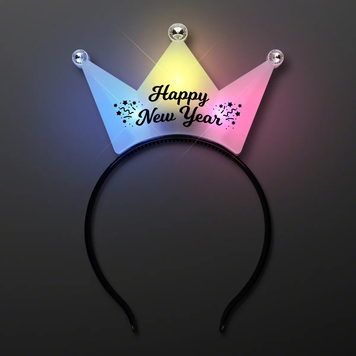 Happy New Year Crown Light Up Headband 3