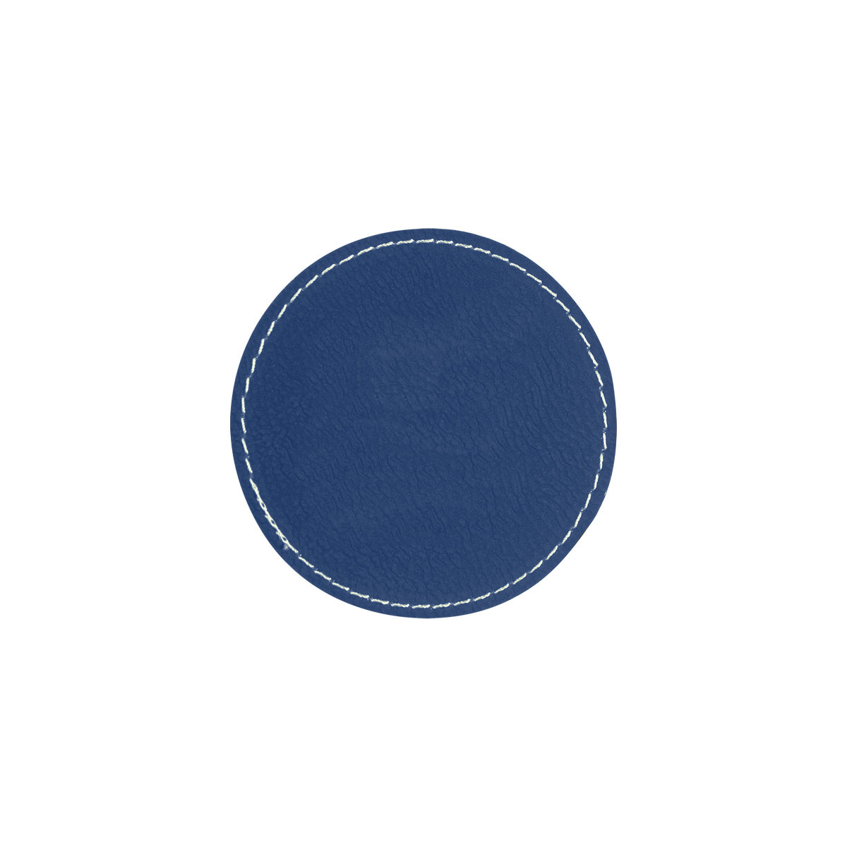 3" Blue/Silver Leatherette Round Patch with Adhesive 3