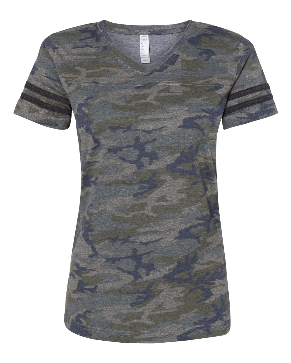 Women's Football V-Neck Fine Jersey Tee - 3537 71