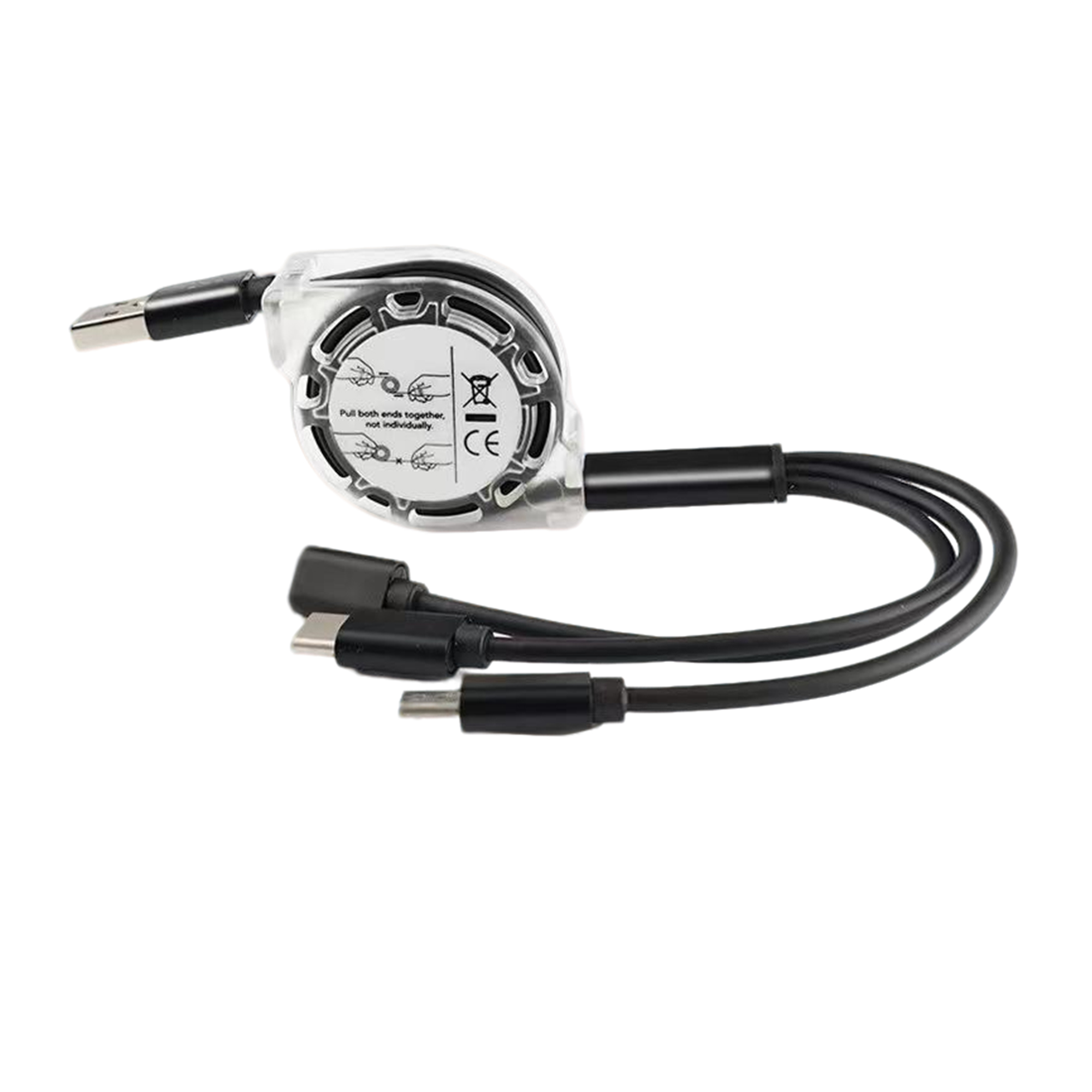 Three In One Retractable Charging Cable With Multiple Connectors 6