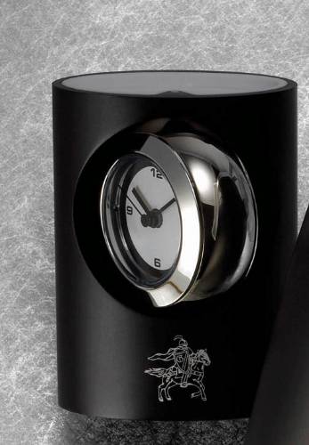 Rotating Black Picture Frame Desk Clock