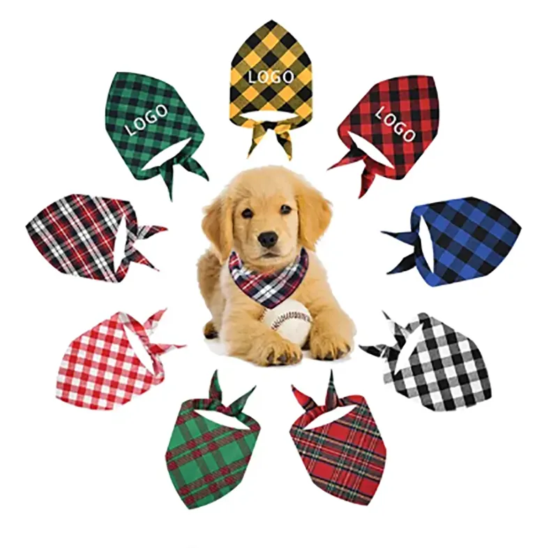 Plaid Pet Triangle Bandana Bib Scarf for Dog And Cat 1
