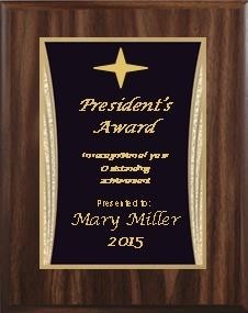 8" x 10" Walnut Finish Plaque with a Black Showtime Plate 2