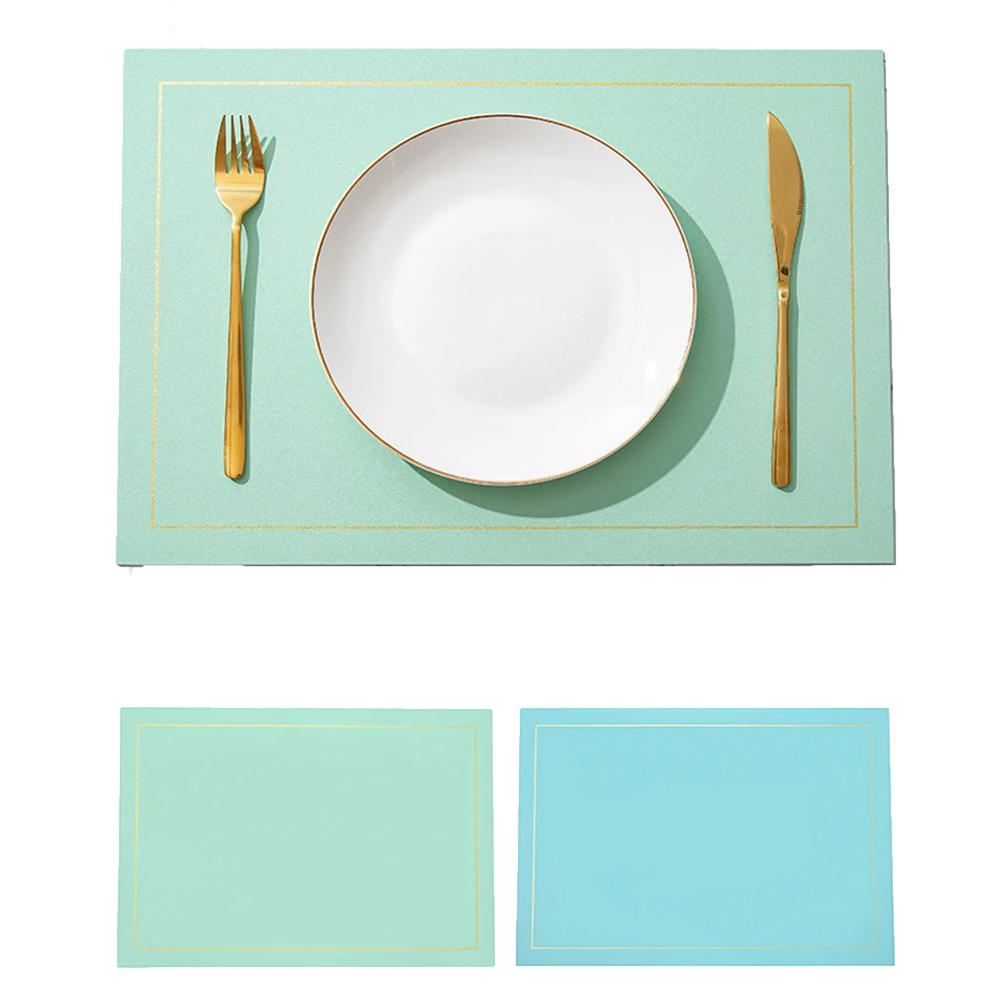 Square Leather Dining Mat 4