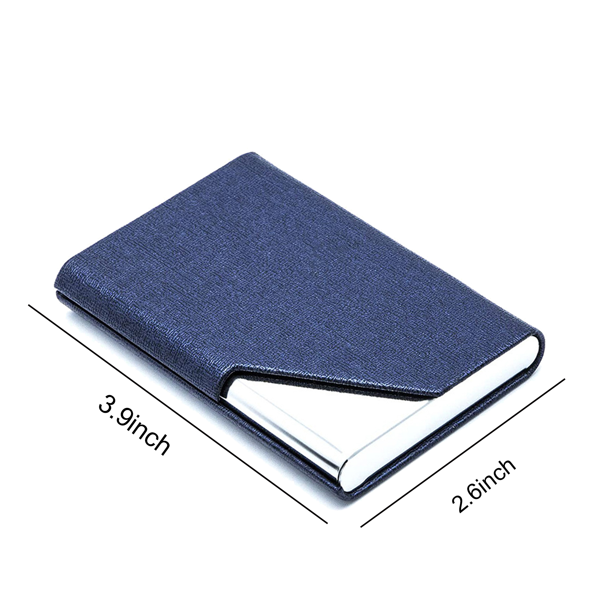 Stainless Steel PU Leather Business Card Holder 2