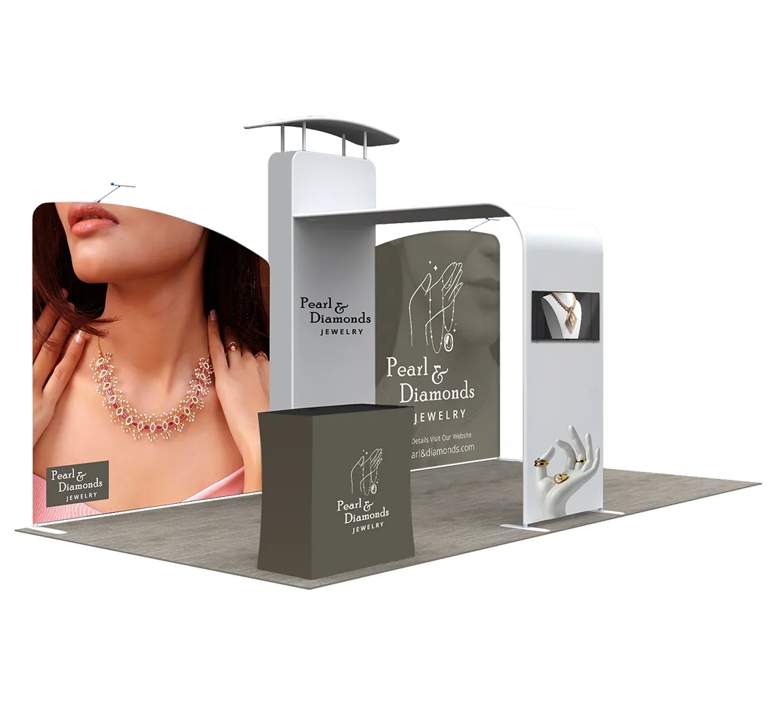 20ft Inline Trade Show Booth with Media Display 4