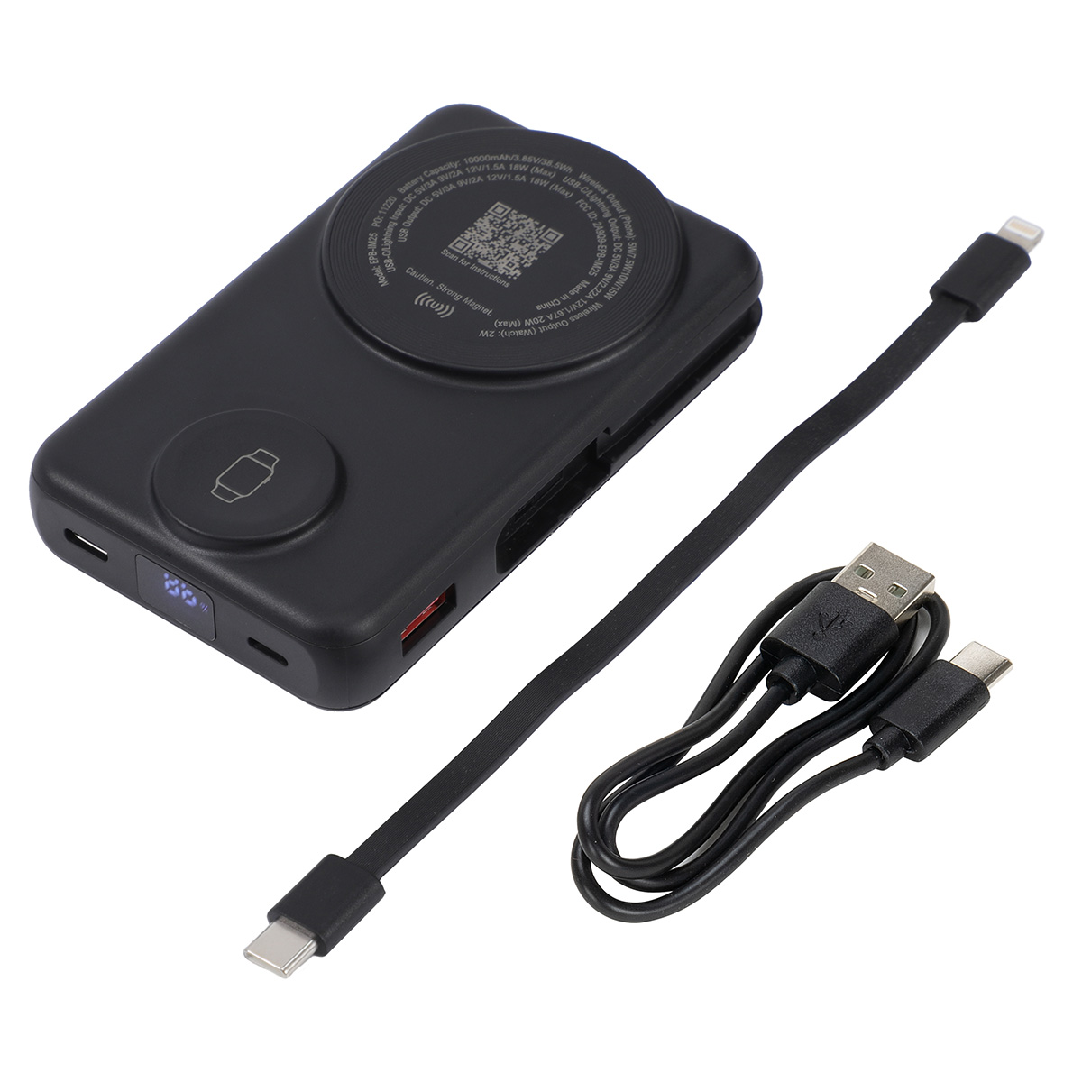 Imperial 10000mAh Light-Up Power Bank with Magnetic Wireless Charger, Watch Charger, Stand & Cable 7