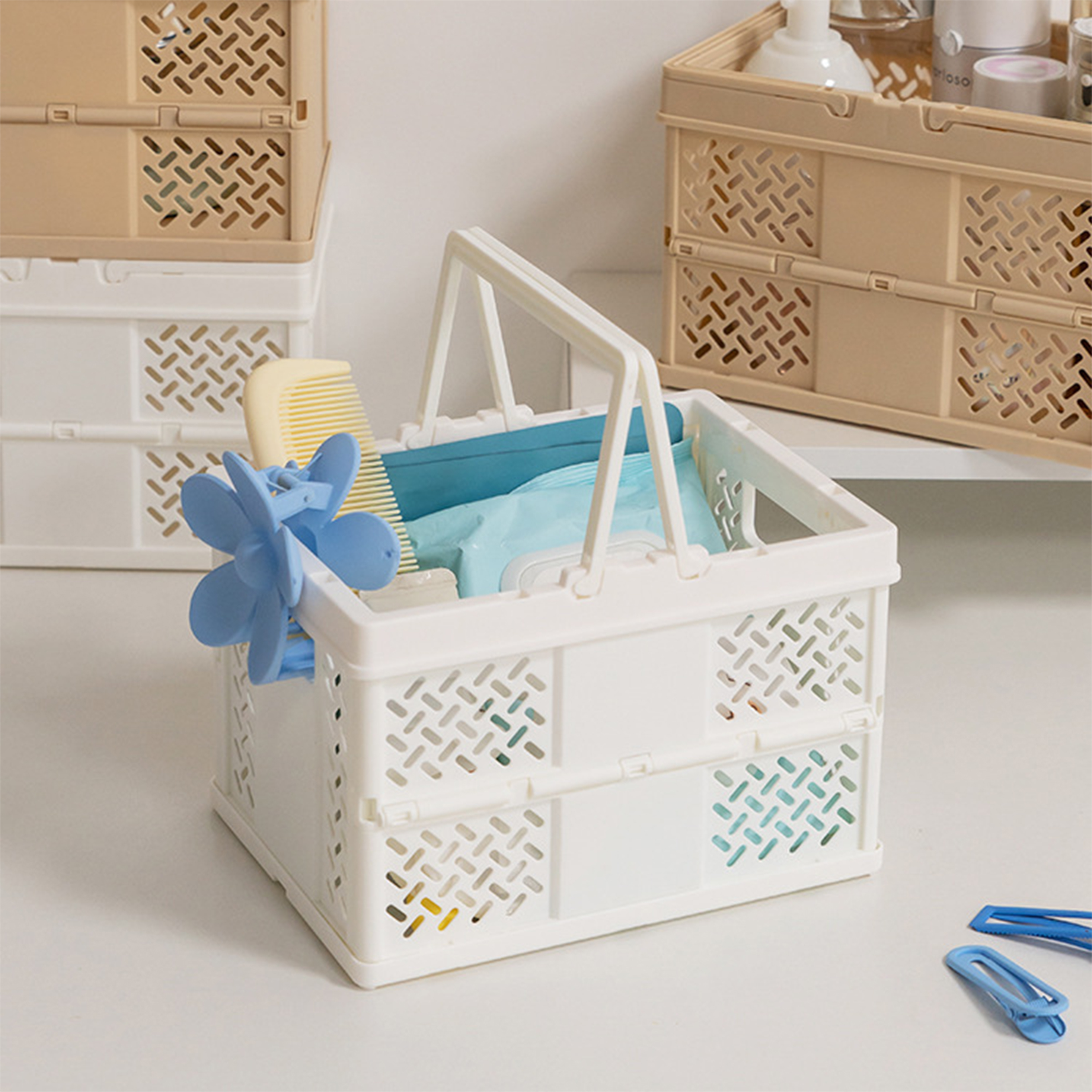 Polypropylene Foldable Storage Basket For Home Use 2