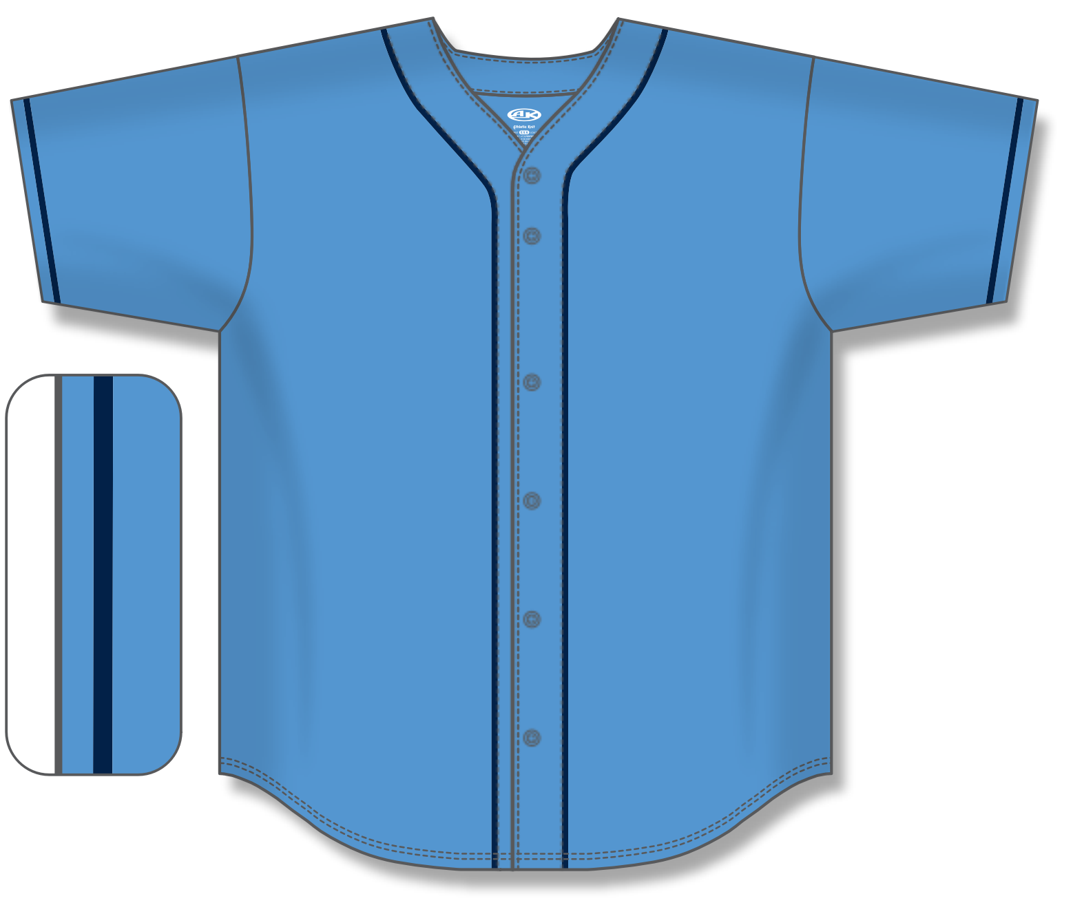 Full Button Baseball Jerseys BA5500-TB-G01 2